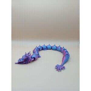 Articulated Chinese Style Dragon - 3D Printed -  Reinforced Joints - Purple/Blue